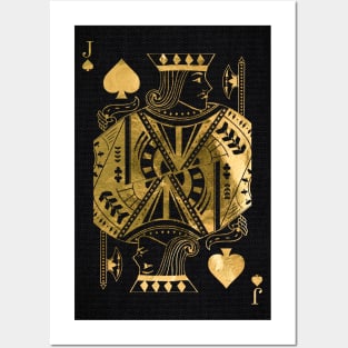 Jack Pikes - Golden playing cards Posters and Art